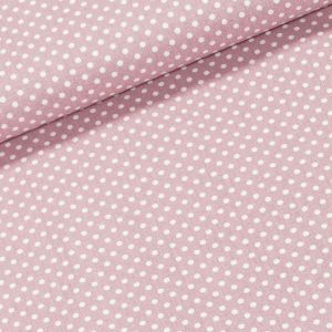 Bavlněné plátno N 126, bílý puntík na starorůžové š.150cm (látka v metráži)