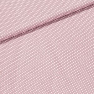 Bavlněné plátno N 126, bílý puntík na starorůžové š.150cm (látka v metráži)