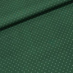 Bavlněné plátno POLO drobné bílé kvítky na zelené, š.140cm (látka v metráži)