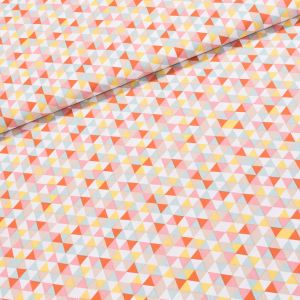 Bavlněné plátno TRIMIX 50-18B, mnohobarevné trojúhelníky, š.150cm (látka v metráži)