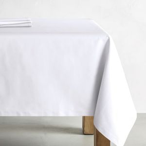 Bavlněný hotelový ubrus MARVIN se saténovou vazbou, hladká jednobarevná bílá, 140x140cm (čtverec) 