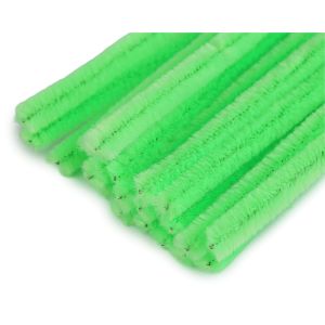 Chlupatý modelovací drát 160281/38, jednobarevná zelená světlá, průměr 6mm, délka 30cm, (1 balení, 20 kusů)