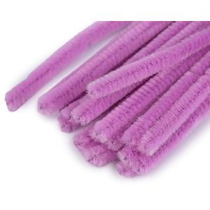 Chlupatý modelovací drát 160281/42, jednobarevná fialková, průměr 6mm, délka 30cm, (1 balení, 20 kusů)