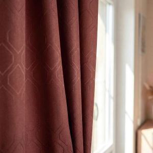 Dekorační závěs / lehká závěsovina 787/27, geometrický vzor, starorůžová, šířka 150cm (látka v metráži)