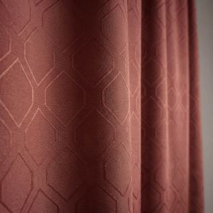 Dekorační závěs / lehká závěsovina 787/27, geometrický vzor, starorůžová, šířka 150cm (látka v metráži)