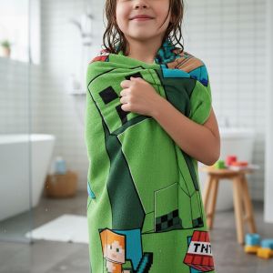 Dětská plážová osuška MINECRAFT CREEPER COMING, zelená, froté, 70x140cm