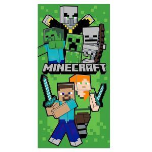 Dětská plážová osuška MINECRAFT LETS SURVIVE, zelená, froté, 70x140cm