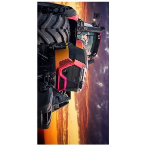 Dětská plážová osuška SUPER TRAKTOR, šedá, froté, 70x140cm