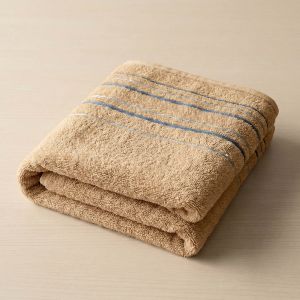 Froté ručník ZARA, oříškový s proužkovanou bordurou, 40x60cm