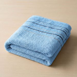 Froté ručník ZARA, světle modrý s proužkovanou bordurou, 50x100cm