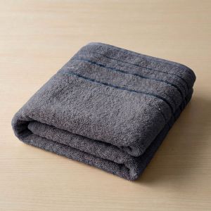 Froté ručník ZARA, tmavě šedý s proužkovanou bordurou, 40x60cm