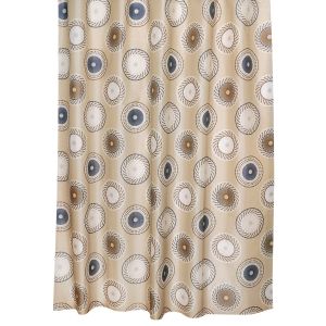 Koupelnový závěs HNĚDÁ KOLA, 180x200cm