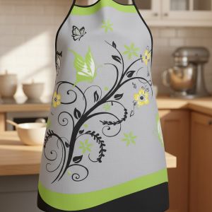 Kuchyňská zástěra MOTÝLÍ LOUKA ZELENÁ, 63x75cm