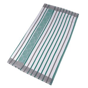 Kuchyňské utěrky EGYPTSKÁ BAVLNA U02 ZELENÁ, proužky a vlnky, 3 kusy, 50x70cm