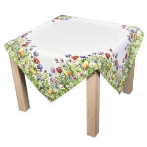 Kuchyňský ubrus CYHA7548 TISK, tulipány, zelená 85x85cm (čtverec) 