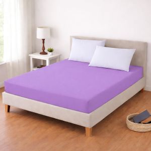 Luxusní napínací mako-jersey prostěradlo s lycrou DELUXE Collection 90x200cm / 30cm elastické, fialové