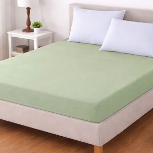 Luxusní napínací mako-jersey prostěradlo s lycrou DELUXE Collection 180x200cm / 30cm elastické, pistáciové