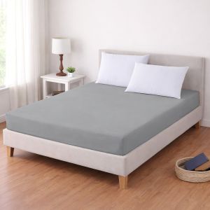 Luxusní napínací mako-jersey prostěradlo s lycrou DELUXE Collection 90x200cm / 30cm elastické, šedé