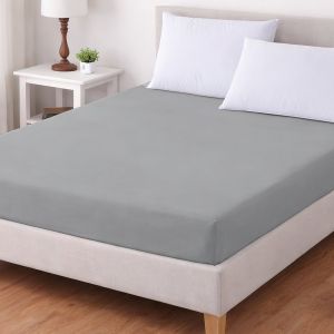 Luxusní napínací mako-jersey prostěradlo s lycrou DELUXE Collection 180x200cm / 30cm elastické, šedé