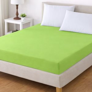 Luxusní napínací mako-jersey prostěradlo s lycrou DELUXE Collection 180x200cm / 30cm elastické, zelené kiwi