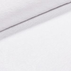 Mikroplyš / coral fleece 002 jednobarevná bílá, š.160cm (látka v metráži)