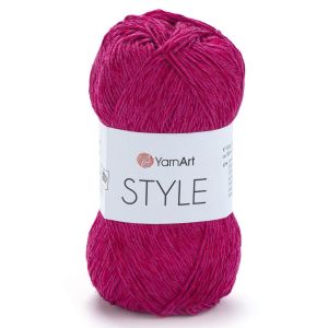 Pletací / háčkovací příze YarnArt STYLE 661 malinová, jednobarevná, viskózová, 50g/185m