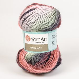 Pletací příze YarnArt AMBIANCE 150 růžovo-zeleno-tmavě šedá, melírovaná, 100g/250m