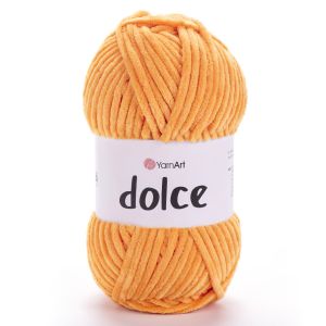 Pletací příze YarnArt DOLCE 852 středně oranžová, efektní, 100g/120m