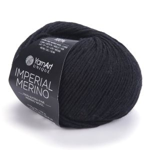 Pletací příze YarnArt  IMPERIAL MERINO 3301 černá, jednobarevná, 50g/100m
