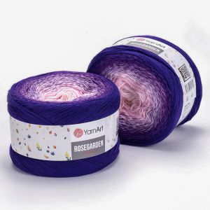 Pletací příze YarnArt ROSEGARDEN 321 fialovo-růžová, melírovaná (duhová), efektní, 250g/1000m