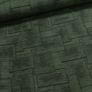 Potahová látka TE/MIGLA 21/2, geometrický vzor, tmavě zelená, š.140cm (látka v metráži)