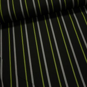 Potahové akrylové plátno (dralon, teflon) na zahradní nábytek, šedý a zelený proužek na tmavě zelené, š.140cm (látka v metráži)