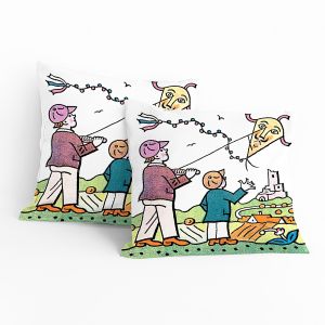 Dětský polštářek JOSEF LADA DRAK, zeleno-bílý, 40x40cm