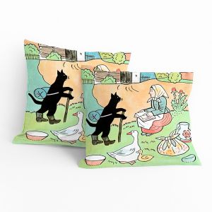 Dětský polštářek JOSEF LADA MIKEŠ, zelený, 40x40cm