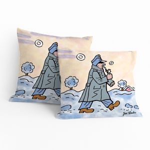 Dětský polštářek JOSEF LADA ŠVEJK S FAJFKOU, béžový, 40x40cm