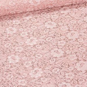 Šatovka / krajka LILI 3 elastická, světle růžová, š.150cm (látka v metráži)