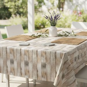 Ubrus PVC s textilním podkladem 1000-1, dřevěná prkna béžová, š.140cm (metráž)