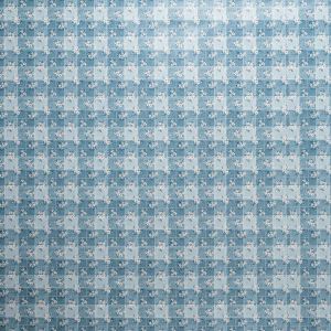 Ubrus PVC s textilním podkladem 1217-4, luční kvítí, káro modré, š.140cm (metráž)