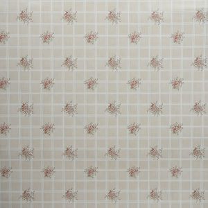 Ubrus PVC s textilním podkladem C47-1, provencálská kostka s květinami, béžová, š.140cm (metráž)