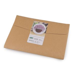 Vyšívací dárková sada s předtištěným motivem 940151/6, fialové květy (předtisk, jehly a příze), 15x22cm