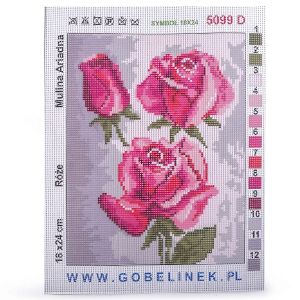 Vyšívací předloha, obrázek na vyšívání 020862/8, růžové růže, 18x24cm