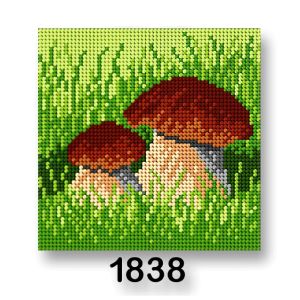 Vyšívací předloha, obrázek na vyšívání 70244/1838, houby 2, zelená, 15x15cm