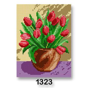 Vyšívací předloha, obrázek na vyšívání 70246/1323, květiny 1, červené tulipány, 18x24cm