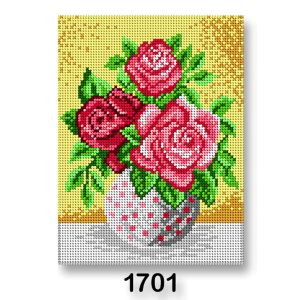 Vyšívací předloha, obrázek na vyšívání 70246/1701, květiny 6, růžová, 18x24cm