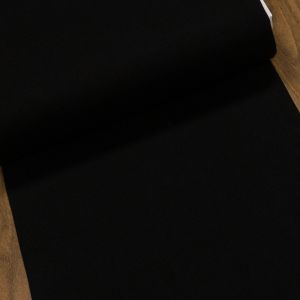 Žebrovaný bavlněný úplet 8058.001 BIO jemný, černý, š.35cm (látka v metráži)