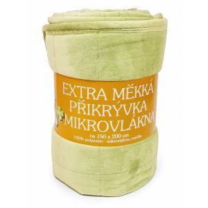 Deka z mikrovlákna OVEČKA Sleep well prošev jednobarevná pistáciová, 150x200cm