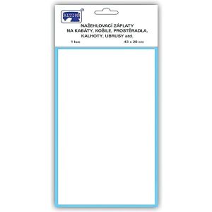 Klasická nažehlovací záplata, textilní bavlněná s nánosem polyetylenu 731-01, bílá, 43x20cm