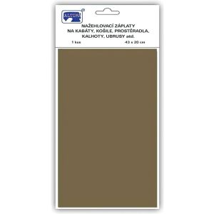 Klasická nažehlovací záplata, textilní bavlněná s nánosem polyetylenu 731-79, khaki, 43x20cm