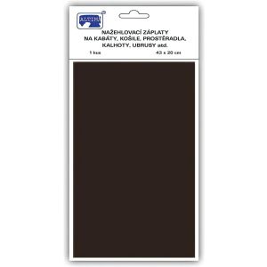 Klasická nažehlovací záplata, textilní bavlněná s nánosem polyetylenu 731-88, tmavě hnědá, 43x20cm