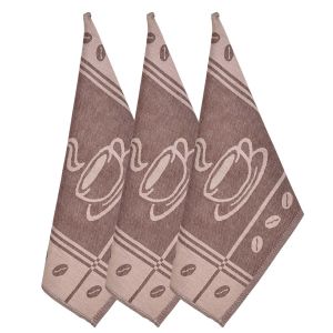 Kuchyňské utěrky EGYPTSKÁ BAVLNA COFFEE BEIGE, béžová káva, 3 kusy, 50x70cm
